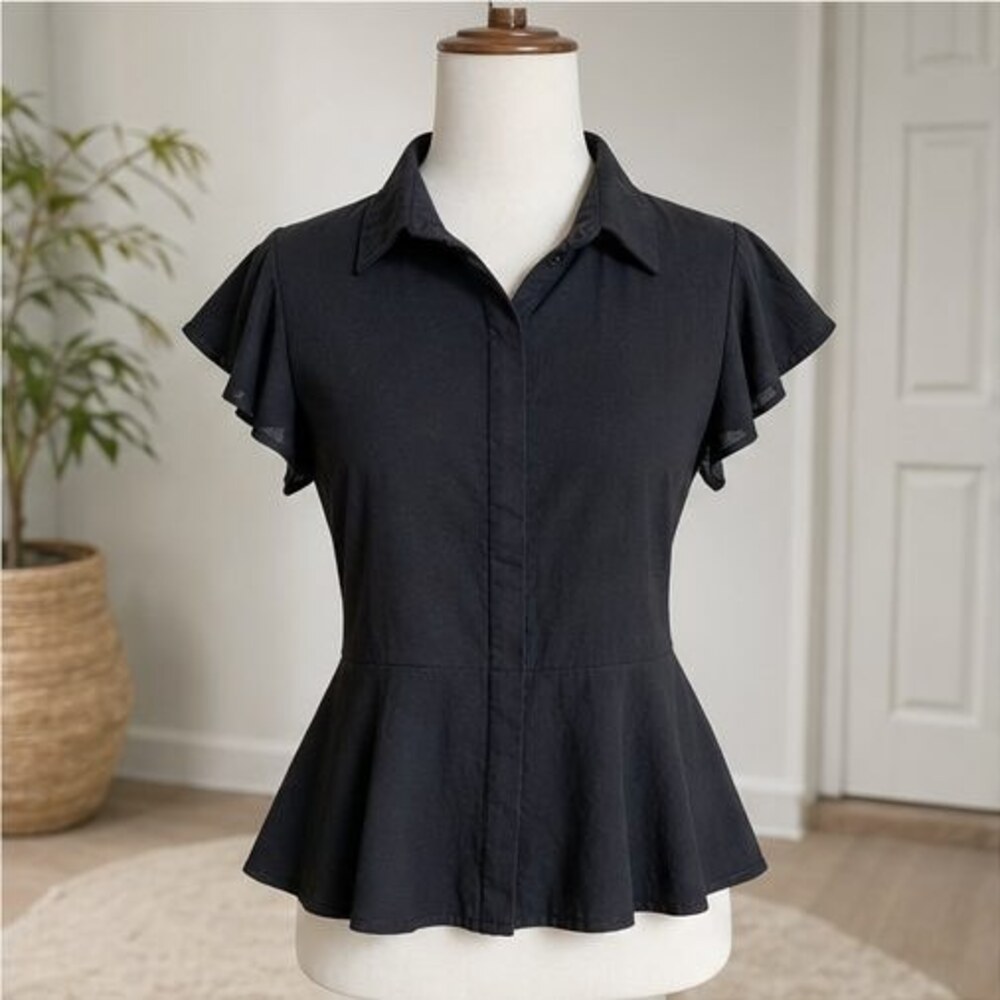 Black Button Blouse